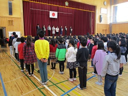 今日は離任式でした
