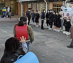 あいさつ運動~上宇部中ぜんりょくん来たる!~