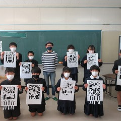 全校 切り絵教室