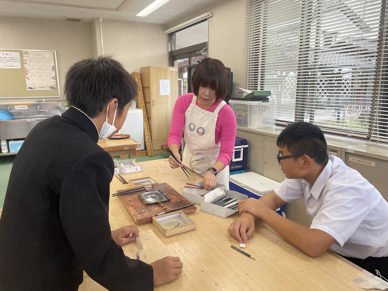 大内塗箸作り