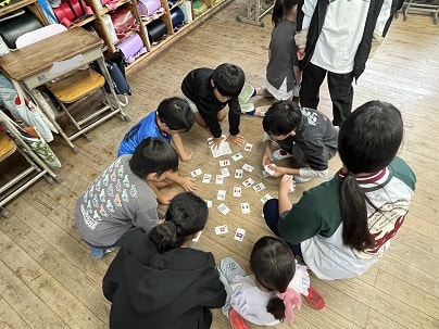 縦割り班遊び&地域の方との昼休み学習会