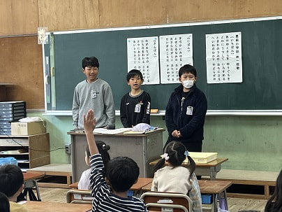1年生への校歌紹介