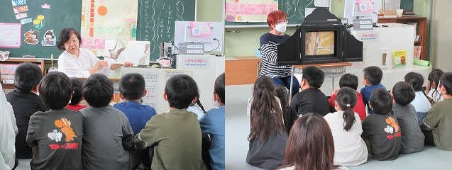 絵本の読み聞かせ(2年1組)